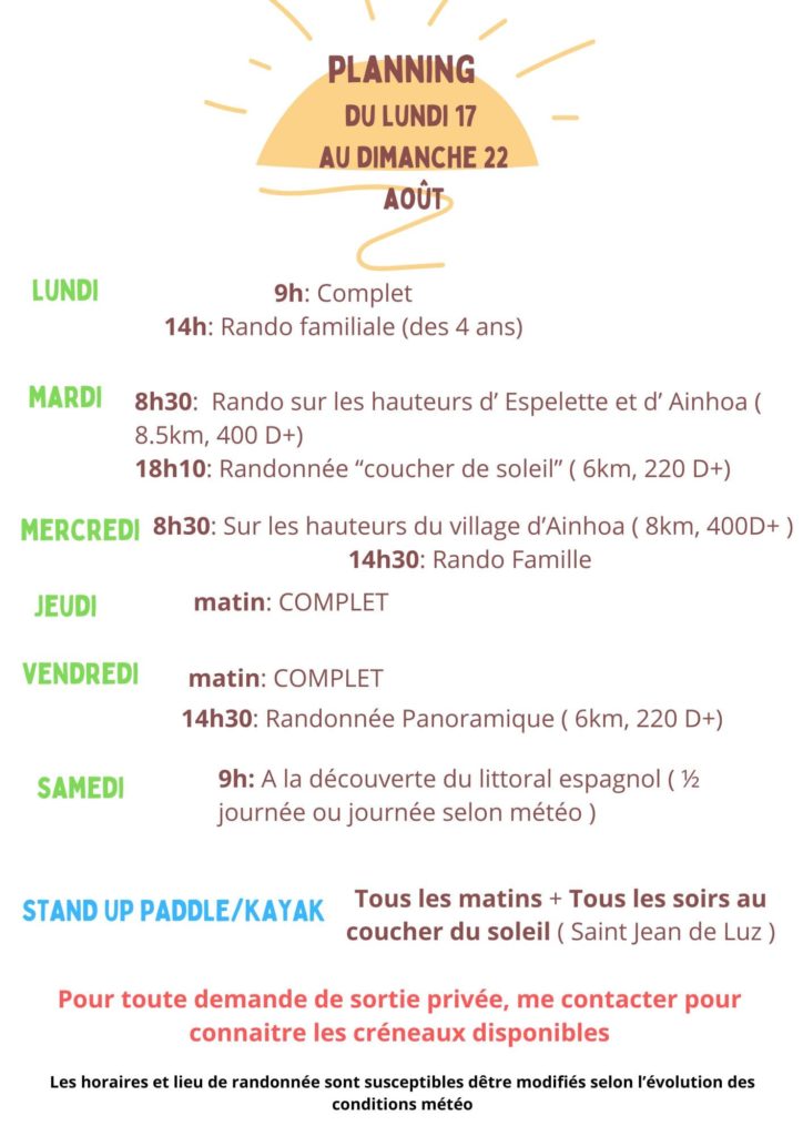 planning site 5 1 - Laeti'tes Balades Pays Basque